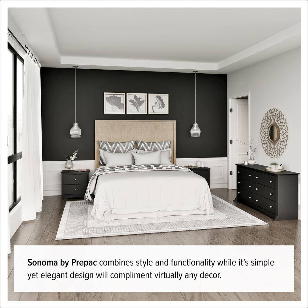 Sonoma 5-Drawer Black Chest of Drawers
