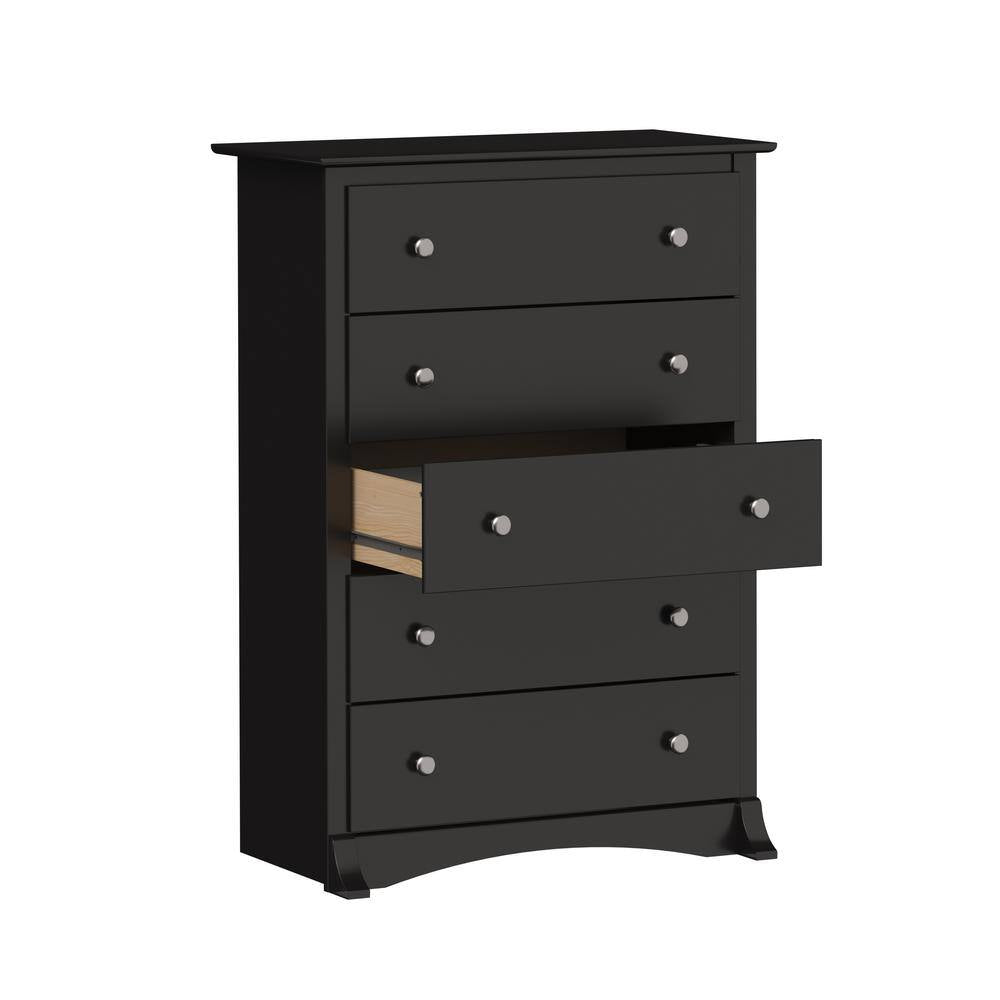 Sonoma 5-Drawer Black Chest of Drawers