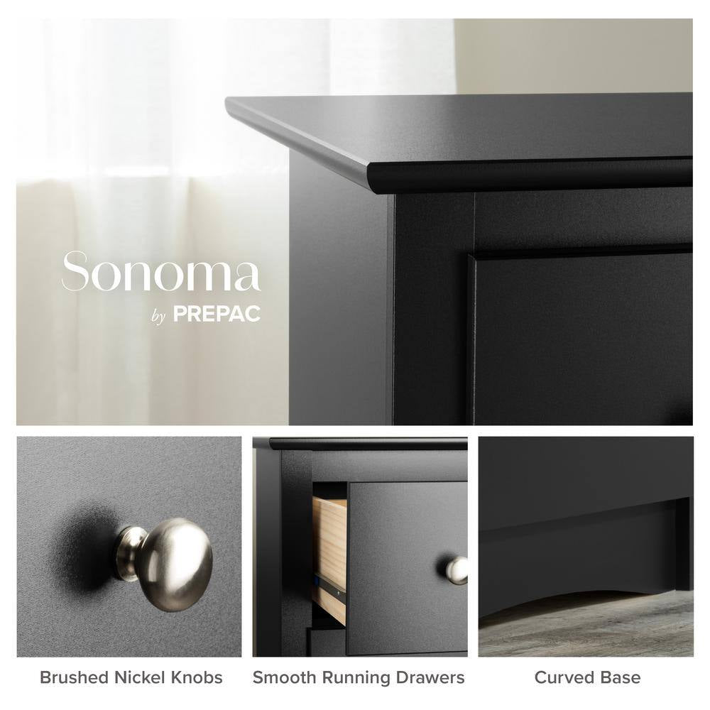 Sonoma 5-Drawer Black Chest of Drawers