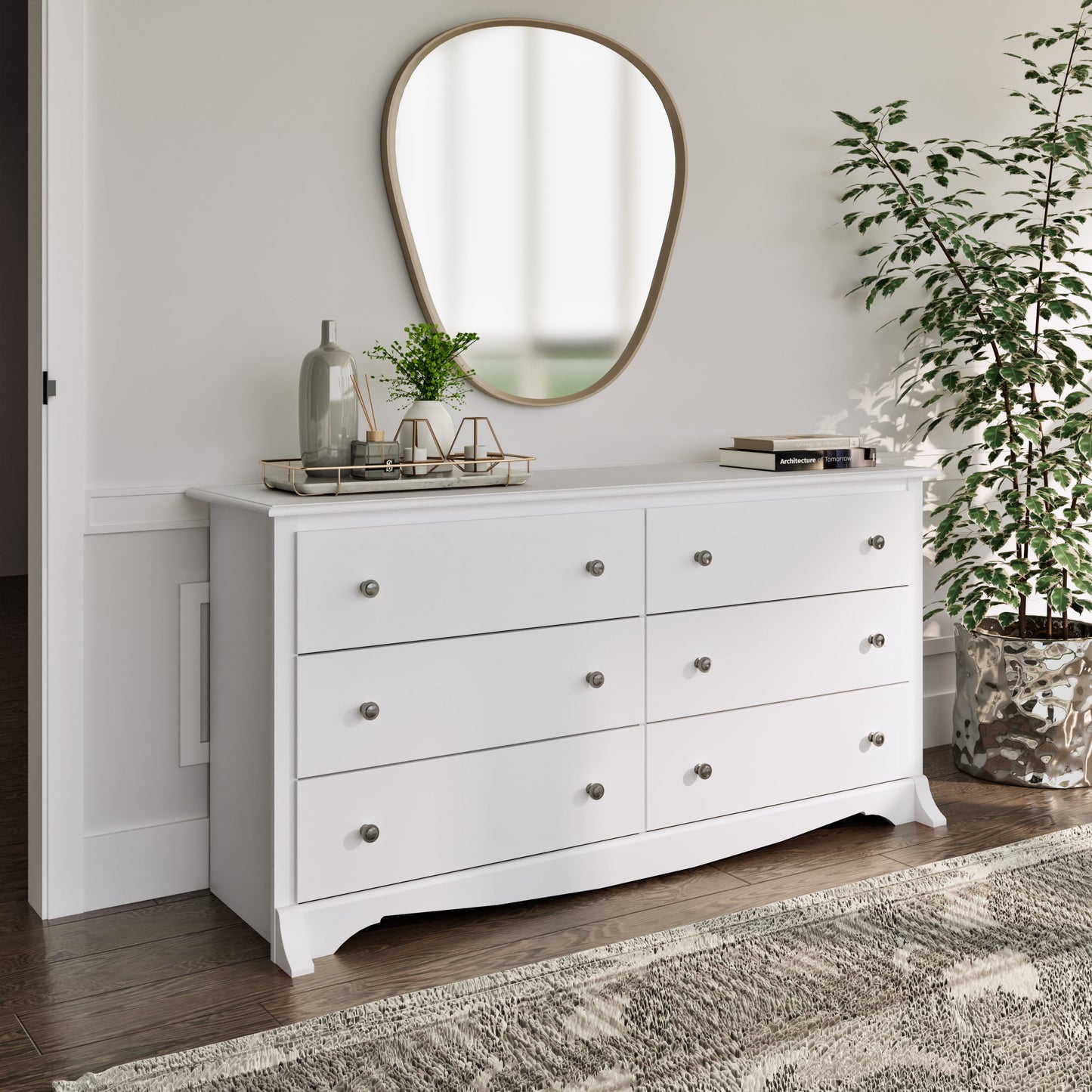 Monterey 6 Drawer Dresser, White