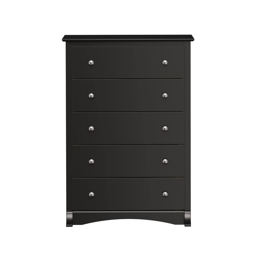 Sonoma 5-Drawer Black Chest of Drawers