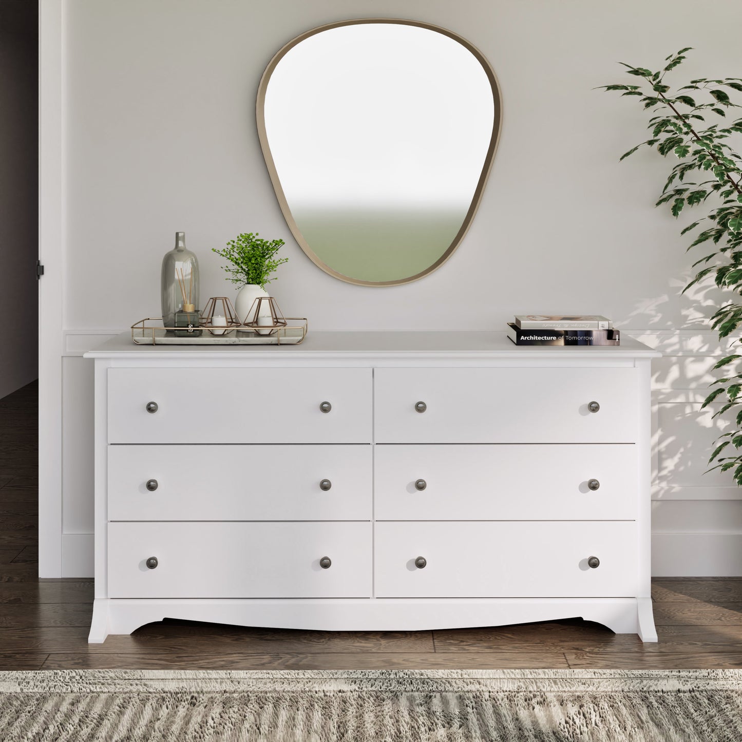 Monterey 6 Drawer Dresser, White
