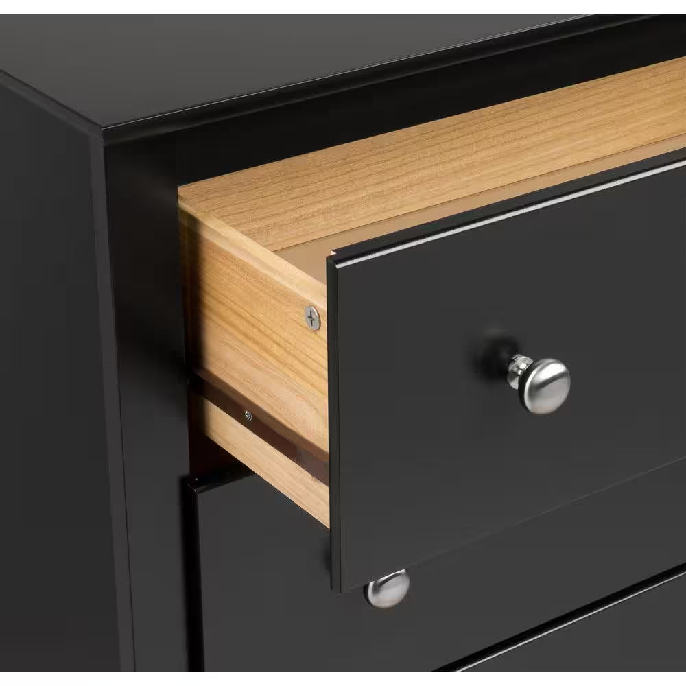 Sonoma Black Traditional Nightstand with Two Drawers, 23.25 Inches Wide, Ideal for Bedroom Use
