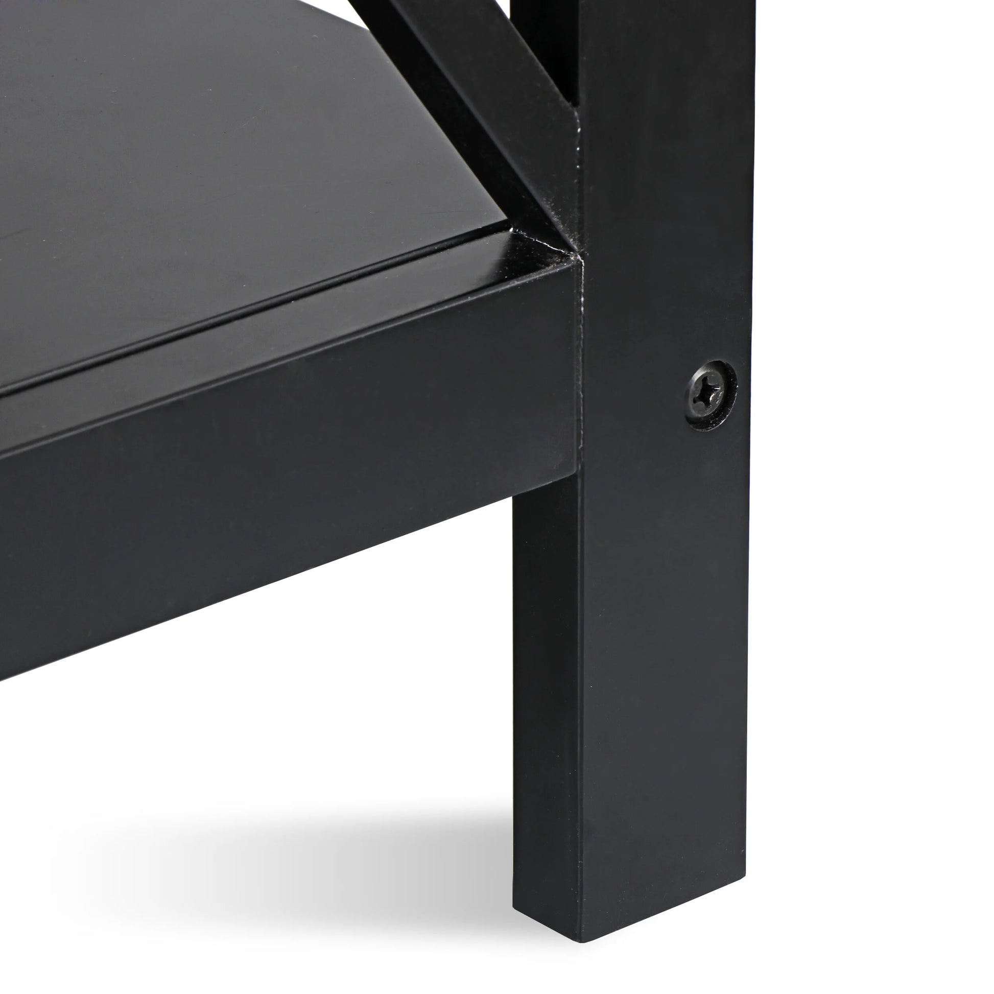 End Table Sofa Side Storage Shelf Living Room Bedroom Furniture 3 Tier Saving Space X-Design Black (2 Pieces)