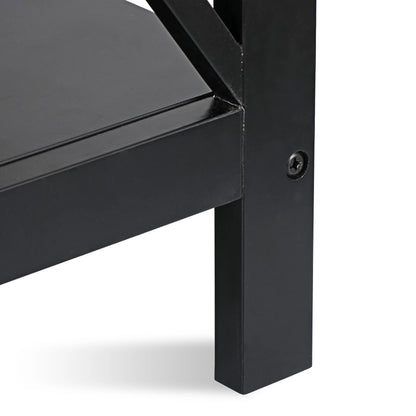End Table Sofa Side Storage Shelf Living Room Bedroom Furniture 3 Tier Saving Space X-Design Black (2 Pieces)