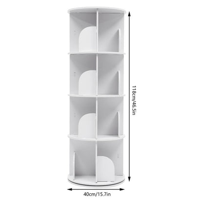 CNCEST Rotating Bookshelf Tower 360° Bookcase Figure Display Shelf Bedroom Storage Rack Classroom Organizer Smooth Wooden Birthday Gift Home Decor