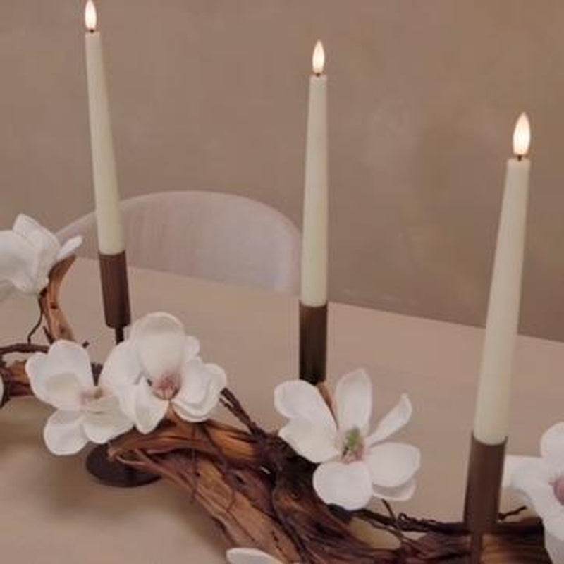 Driftwood Centerpiece with Candle Holders and Taper Candles - Elegant Floral Design for Home Decor - Housewarming Gift - Gift for Her