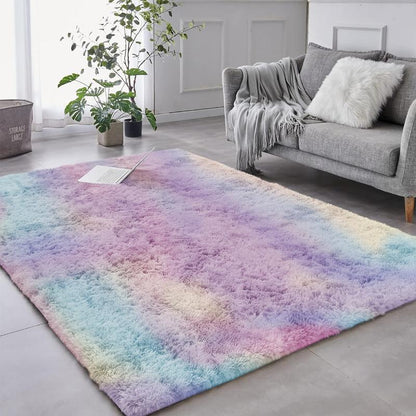 Imperial Homeware Modern Shaggy Rug for Living Room - Soft Fluffy Bedside Rug Floor Carpet Soft Aesthetic Nursery Home Decor Bedroom Rug
