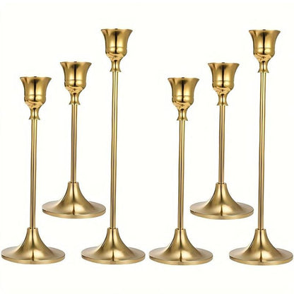 Candle Holder Set, 6 Counts/Set Modern Simple Candle Stand, Desktop Decoration for Home Decor Living Room Bedroom Dining Room Wedding Party, Room Decor