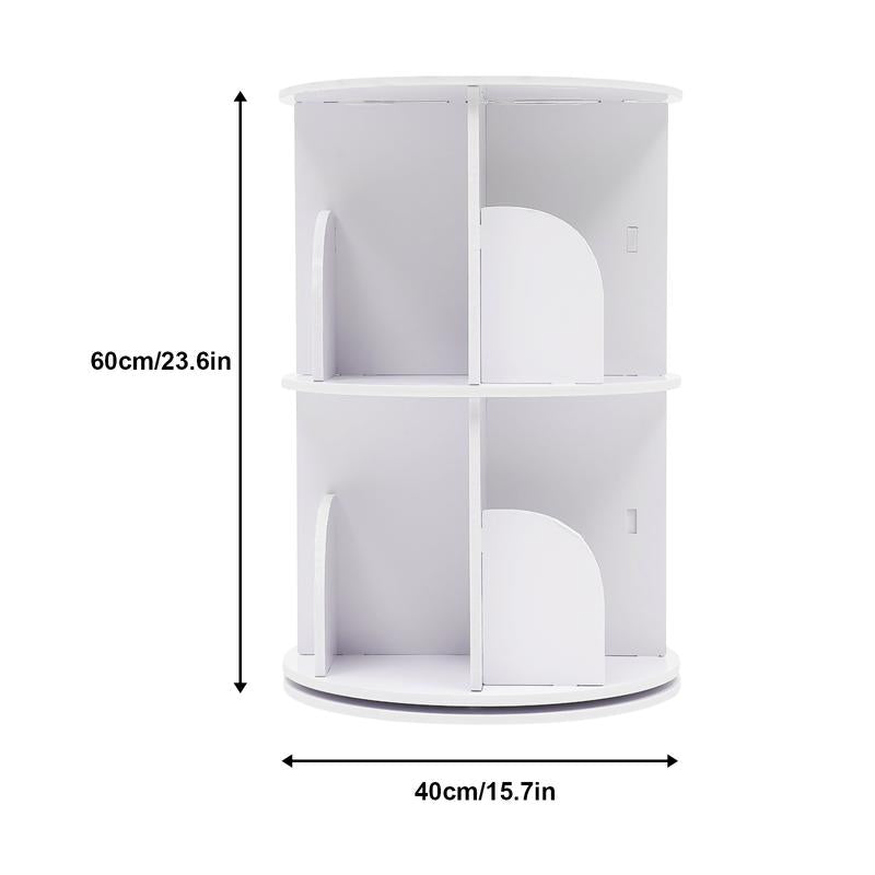 CNCEST Rotating Bookshelf Tower 360° Bookcase Figure Display Shelf Bedroom Storage Rack Classroom Organizer Smooth Wooden Birthday Gift Home Decor