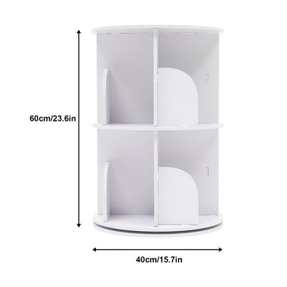CNCEST Rotating Bookshelf Tower 360° Bookcase Figure Display Shelf Bedroom Storage Rack Classroom Organizer Smooth Wooden Birthday Gift Home Decor