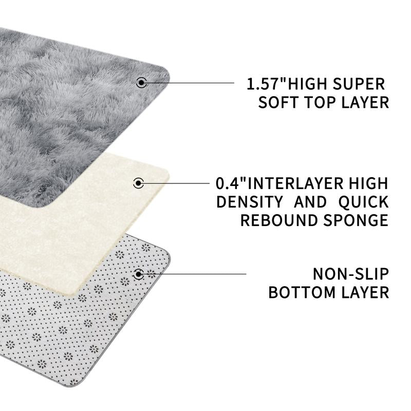 FAMVAL Large Size Plush Rugs Big Fluffy Area Rug Non-Slip Soft Shaggy Carpet Mats for Living Room Bedroom Nursery Home Decor