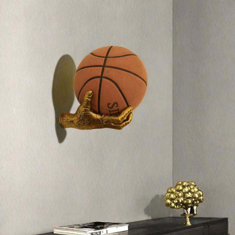 Creative Wall Mounted Basketball Holder, 1 Count Resin Hand Shaped Basketball Display Rack, Basketball Storage Rack, Home Decor Supplies, Rack Only, Interior, Room Decor
