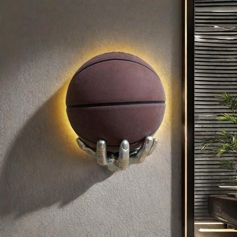 Creative Wall Mounted Basketball Holder, 1 Count Resin Hand Shaped Basketball Display Rack, Basketball Storage Rack, Home Decor Supplies, Rack Only, Interior, Room Decor