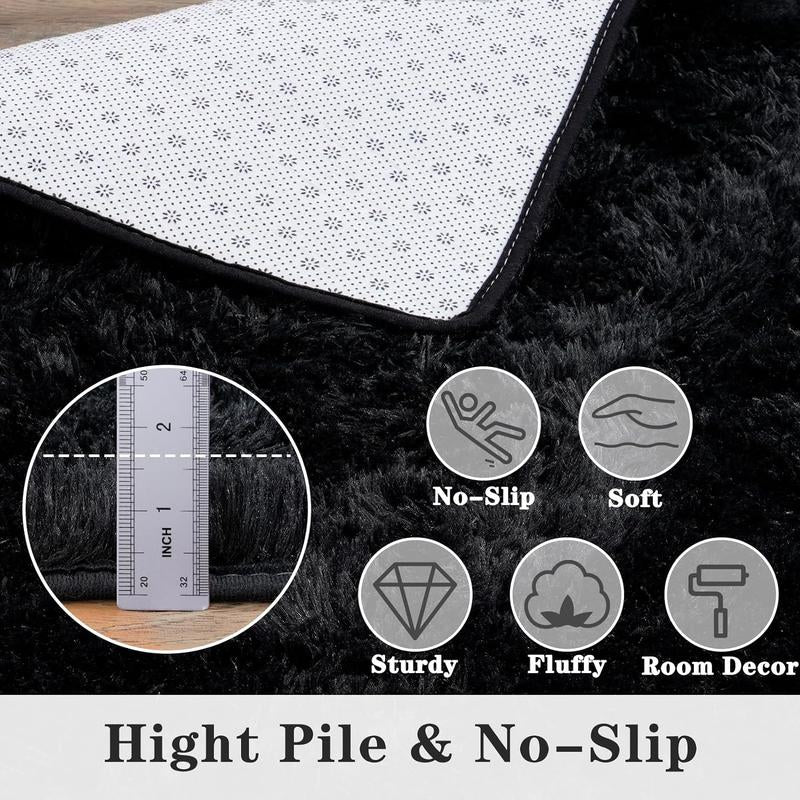 【Elevate Your Home】Area Rugs for Livingroom Bedroom, Machine Washable Rugs Fluffy Shaggy Bedside Rug, Non Slip Indoor Carpet for Nursery Kids Room Home Decor Aesthetic