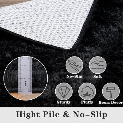 【Elevate Your Home】Area Rugs for Livingroom Bedroom, Machine Washable Rugs Fluffy Shaggy Bedside Rug, Non Slip Indoor Carpet for Nursery Kids Room Home Decor Aesthetic