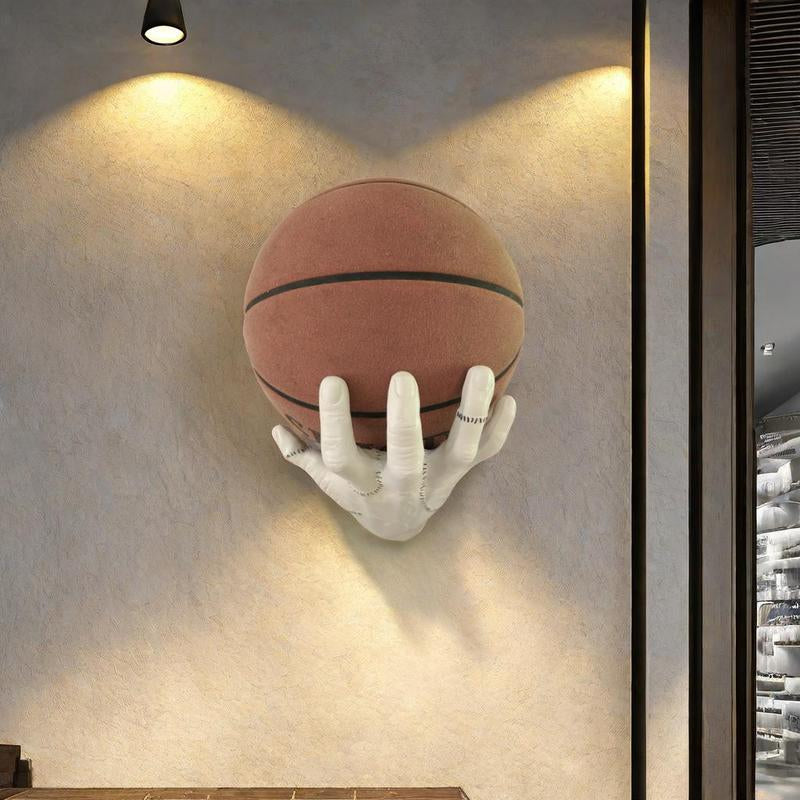 Creative Wall Mounted Basketball Holder, 1 Count Resin Hand Shaped Basketball Display Rack, Basketball Storage Rack, Home Decor Supplies, Rack Only, Interior, Room Decor