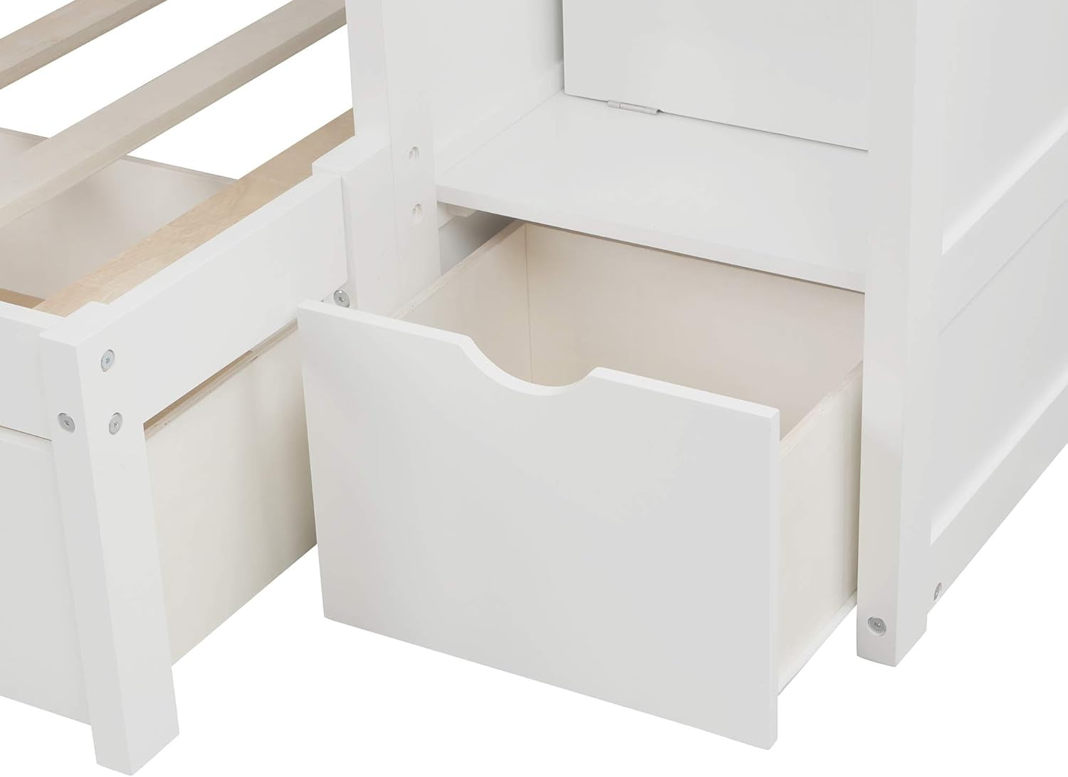 Wood Bunk Beds with Staircase and Drawers, Twin over Twin/Full Bunk Bed with Storage Cabinet Convertible Bunk Bed for Kids