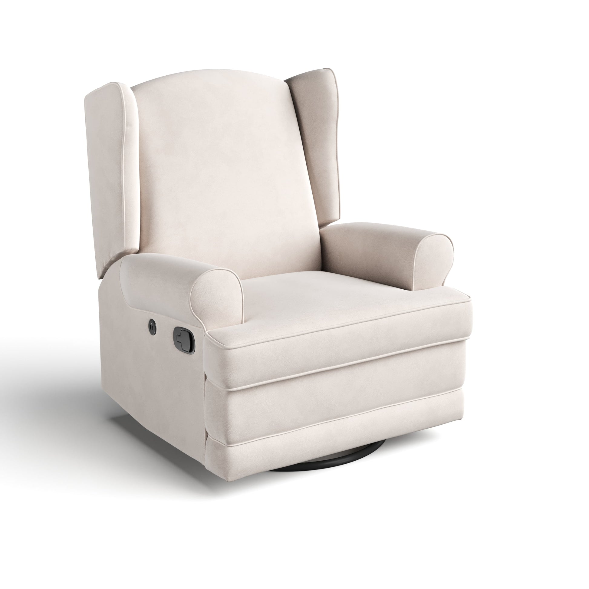 Serenity Wingback Infant Upholstered Recline Glider with USB, Ivory