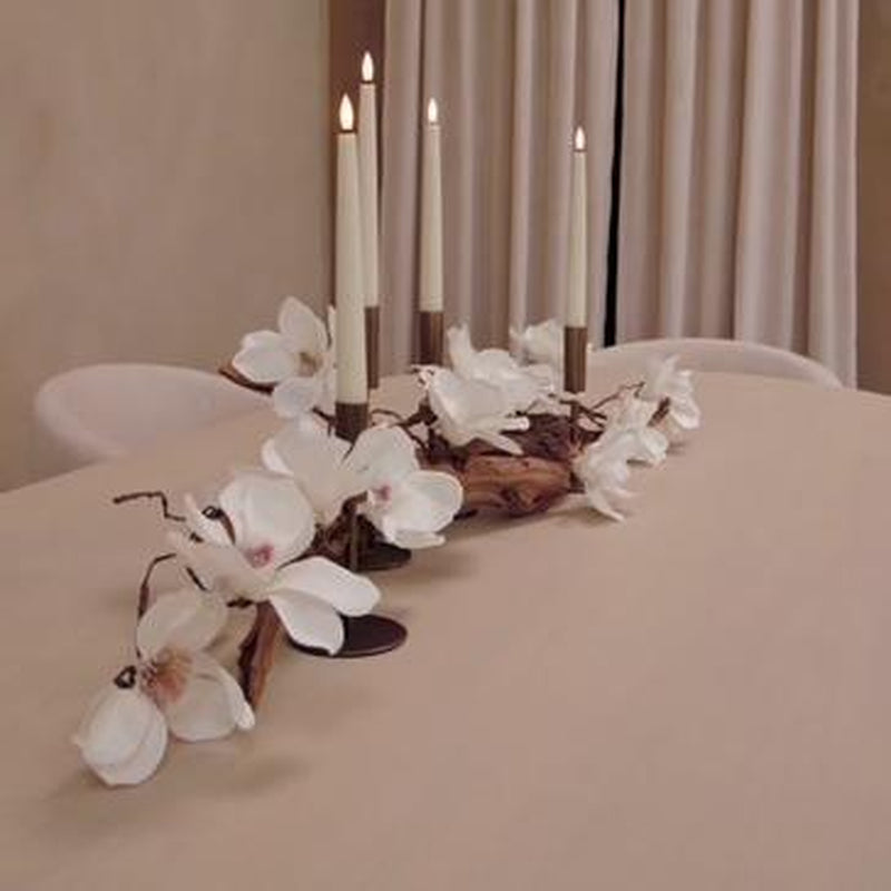 Driftwood Centerpiece with Candle Holders and Taper Candles - Elegant Floral Design for Home Decor - Housewarming Gift - Gift for Her