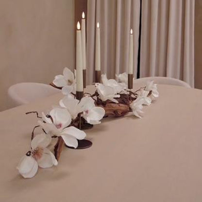 Driftwood Centerpiece with Candle Holders and Taper Candles - Elegant Floral Design for Home Decor - Housewarming Gift - Gift for Her