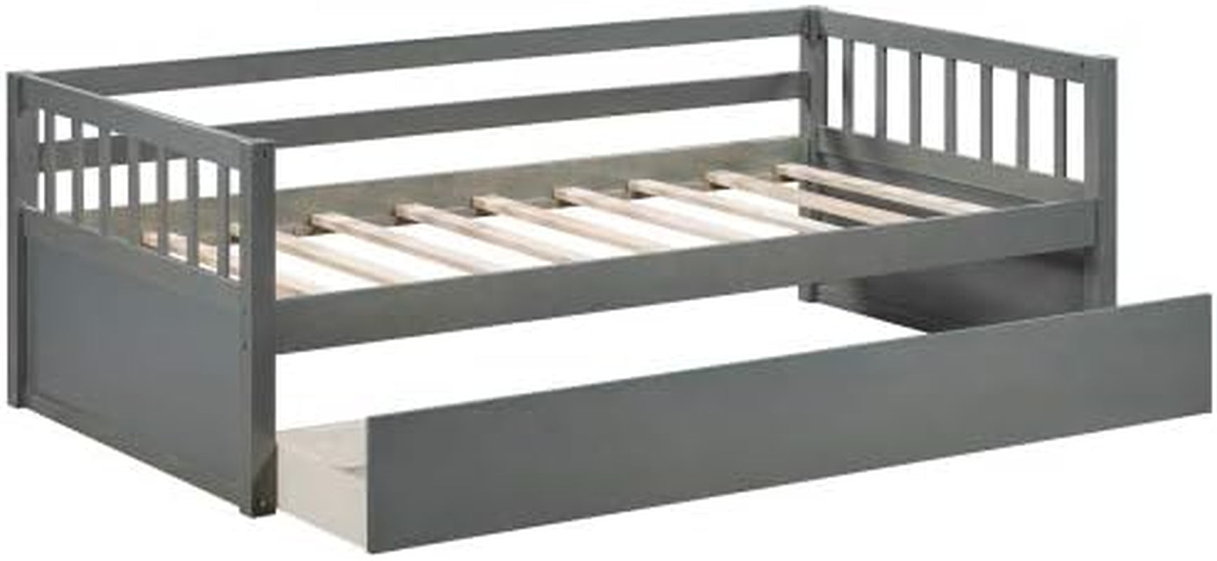 Twin Size Daybed with Inseparable 2 Drawers for Bedroom Wooden Daybed Frame with Storage Drawers Bedroom Furniture Gray 76"X 58.6"X 26.9"(Lxwxh)