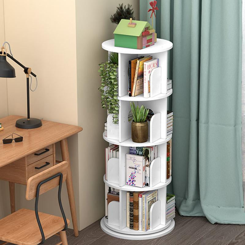 CNCEST Rotating Bookshelf Tower 360° Bookcase Figure Display Shelf Bedroom Storage Rack Classroom Organizer Smooth Wooden Birthday Gift Home Decor
