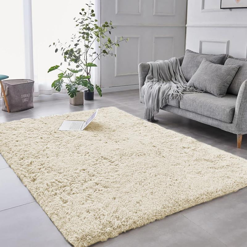 Imperial Homeware Modern Shaggy Rug for Living Room - Soft Fluffy Bedside Rug Floor Carpet Soft Aesthetic Nursery Home Decor Bedroom Rug