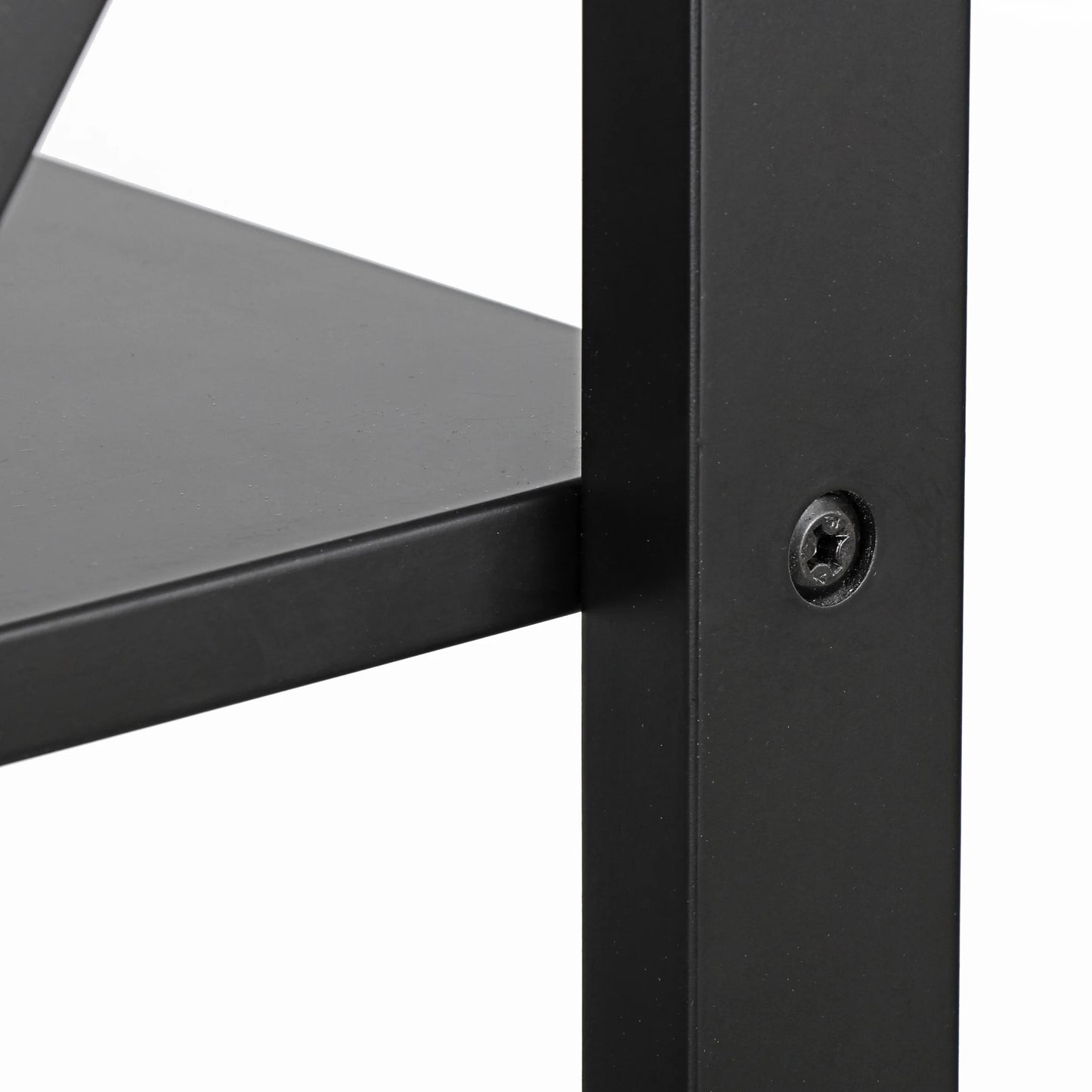 End Table Sofa Side Storage Shelf Living Room Bedroom Furniture 3 Tier Saving Space X-Design Black (2 Pieces)