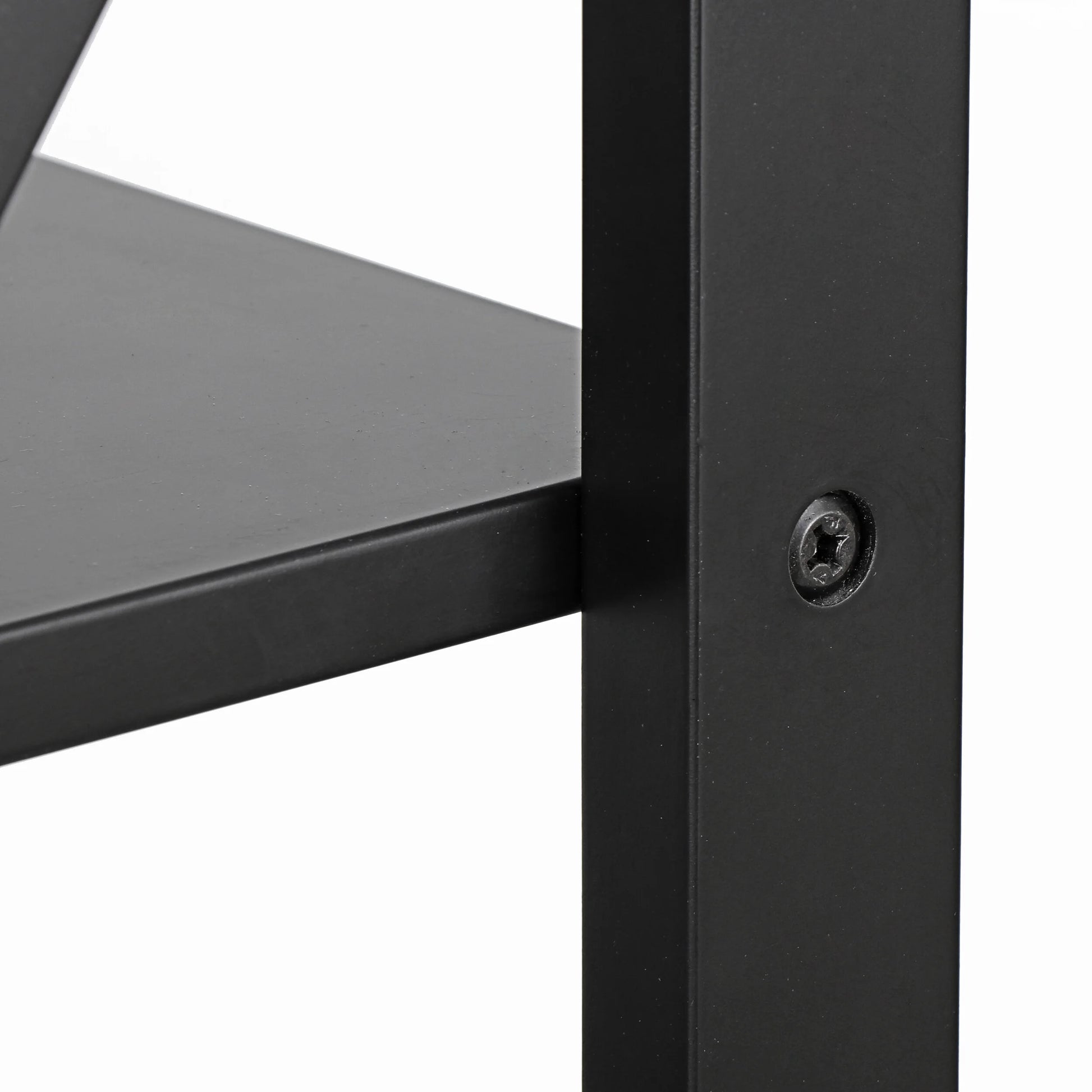 End Table Sofa Side Storage Shelf Living Room Bedroom Furniture 3 Tier Saving Space X-Design Black (2 Pieces)
