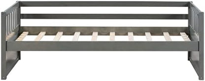 Twin Size Daybed with Inseparable 2 Drawers for Bedroom Wooden Daybed Frame with Storage Drawers Bedroom Furniture Gray 76"X 58.6"X 26.9"(Lxwxh)