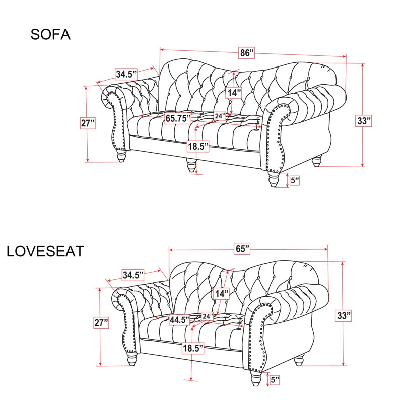 Yalfurnishings Iresha 2 - Piece Living Room Set