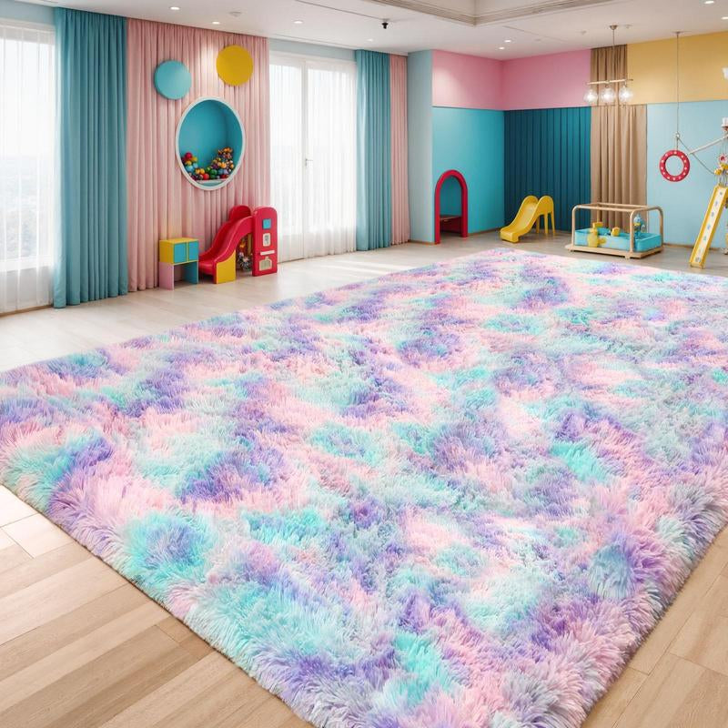 FAMVAL Large Size Plush Rugs Big Fluffy Area Rug Non-Slip Soft Shaggy Carpet Mats for Living Room Bedroom Nursery Home Decor