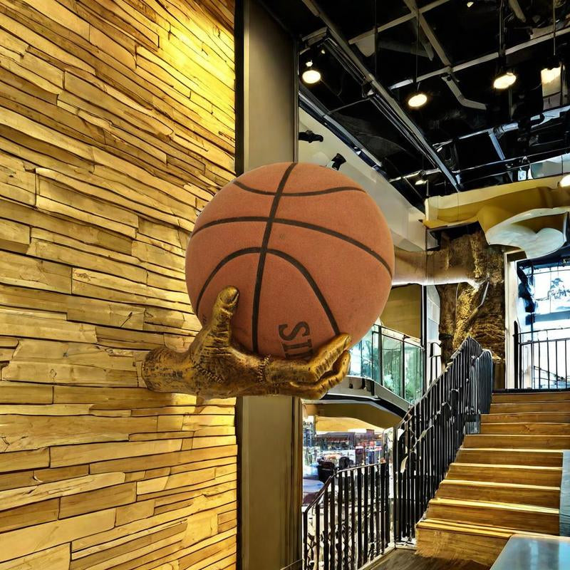 Creative Wall Mounted Basketball Holder, 1 Count Resin Hand Shaped Basketball Display Rack, Basketball Storage Rack, Home Decor Supplies, Rack Only, Interior, Room Decor