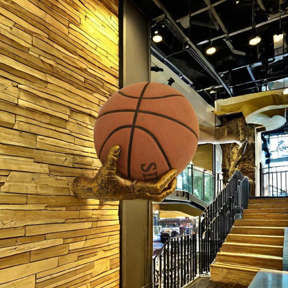 Creative Wall Mounted Basketball Holder, 1 Count Resin Hand Shaped Basketball Display Rack, Basketball Storage Rack, Home Decor Supplies, Rack Only, Interior, Room Decor