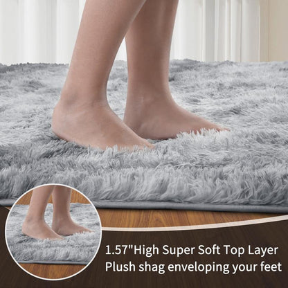 FAMVAL Large Size Plush Rugs Big Fluffy Area Rug Non-Slip Soft Shaggy Carpet Mats for Living Room Bedroom Nursery Home Decor
