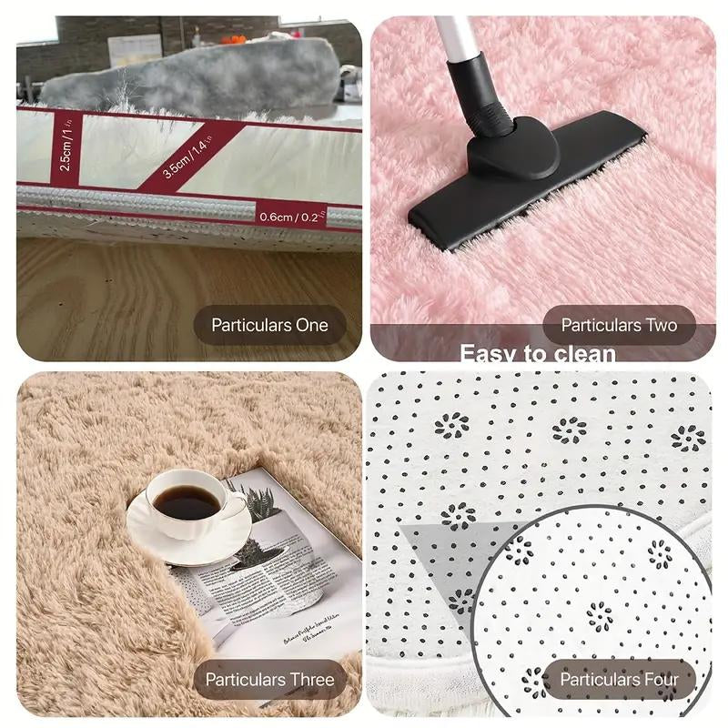 【Elevate Your Home】Area Rugs for Livingroom Bedroom, Machine Washable Rugs Fluffy Shaggy Bedside Rug, Non Slip Indoor Carpet for Nursery Kids Room Home Decor Aesthetic