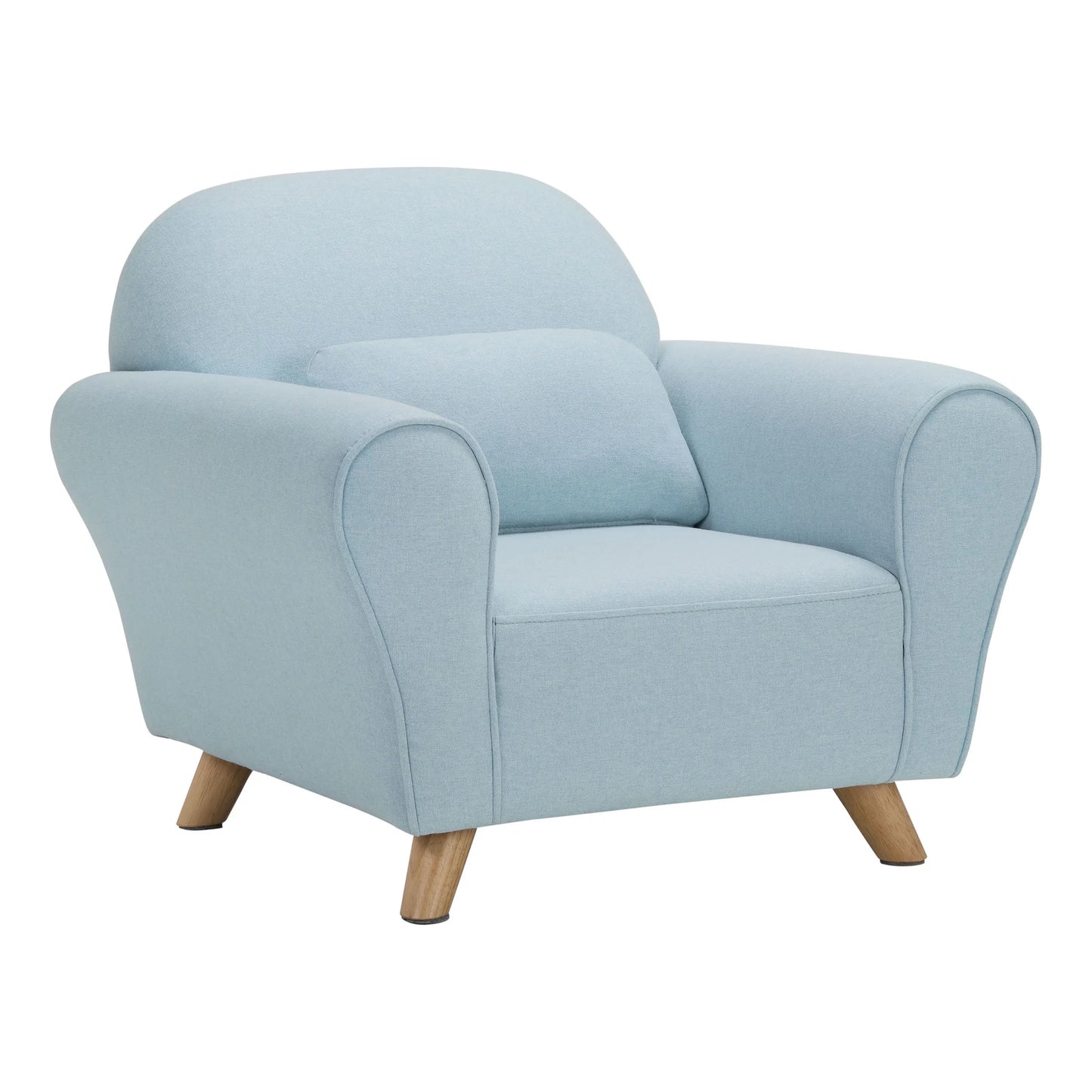 Nisco Kids Modern Upholstered Accent Armchair, Light Blue
