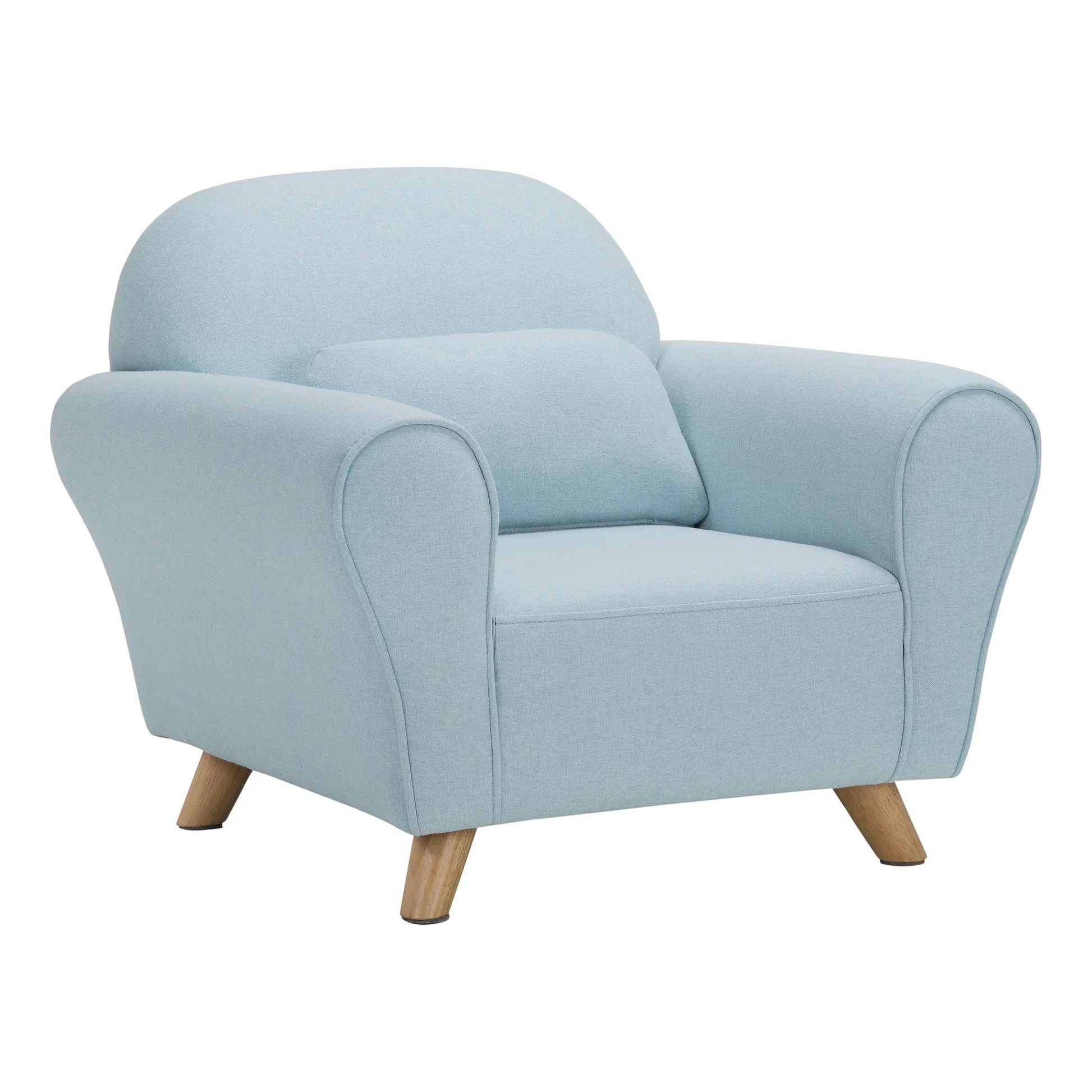 Nisco Kids Modern Upholstered Accent Armchair, Light Blue