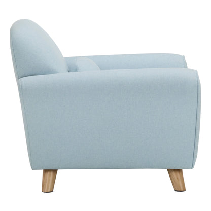Nisco Kids Modern Upholstered Accent Armchair, Light Blue