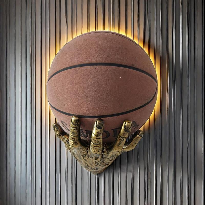 Creative Wall Mounted Basketball Holder, 1 Count Resin Hand Shaped Basketball Display Rack, Basketball Storage Rack, Home Decor Supplies, Rack Only, Interior, Room Decor