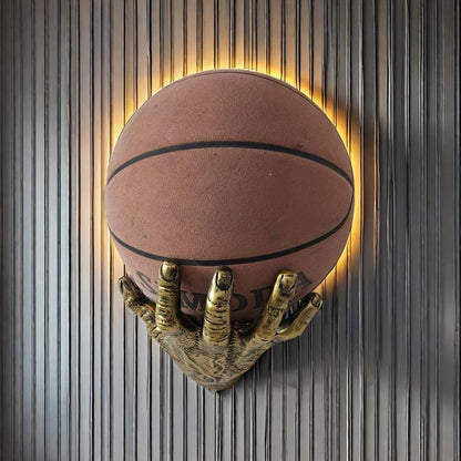 Creative Wall Mounted Basketball Holder, 1 Count Resin Hand Shaped Basketball Display Rack, Basketball Storage Rack, Home Decor Supplies, Rack Only, Interior, Room Decor