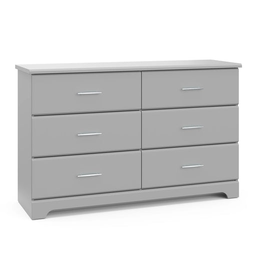 Brookside 6 Drawer Nursery Double Dresser, Pebble Gray
