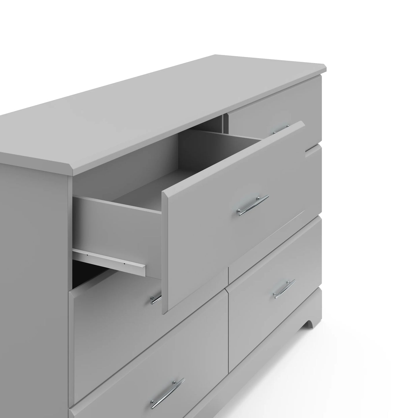 Brookside 6 Drawer Nursery Double Dresser, Pebble Gray