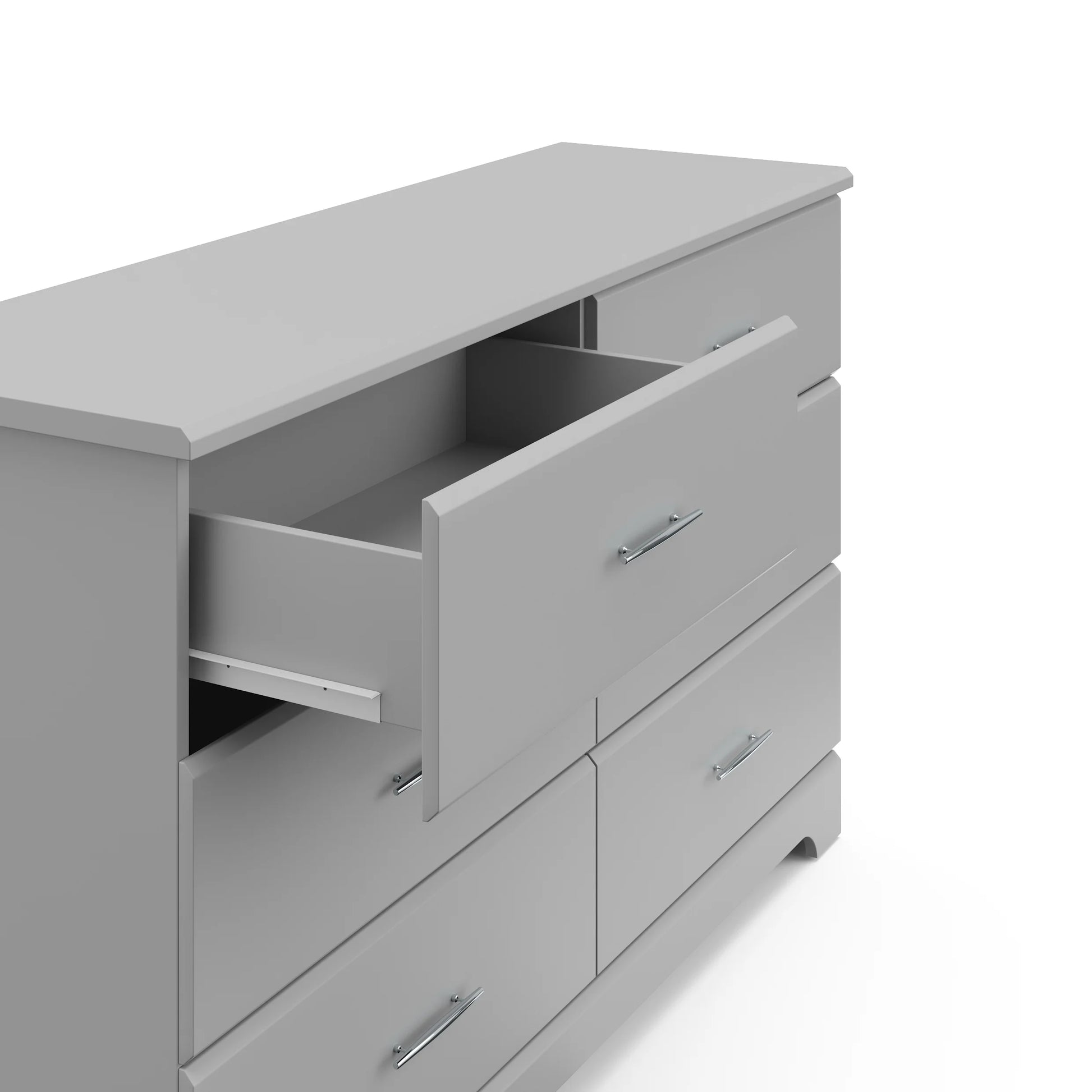 Brookside 6 Drawer Nursery Double Dresser, Pebble Gray