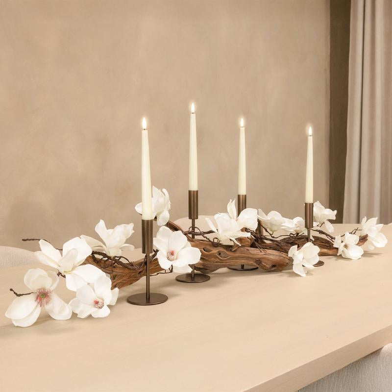 Driftwood Centerpiece with Candle Holders and Taper Candles - Elegant Floral Design for Home Decor - Housewarming Gift - Gift for Her