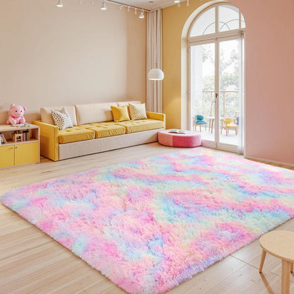 FAMVAL Large Size Plush Rugs Big Fluffy Area Rug Non-Slip Soft Shaggy Carpet Mats for Living Room Bedroom Nursery Home Decor